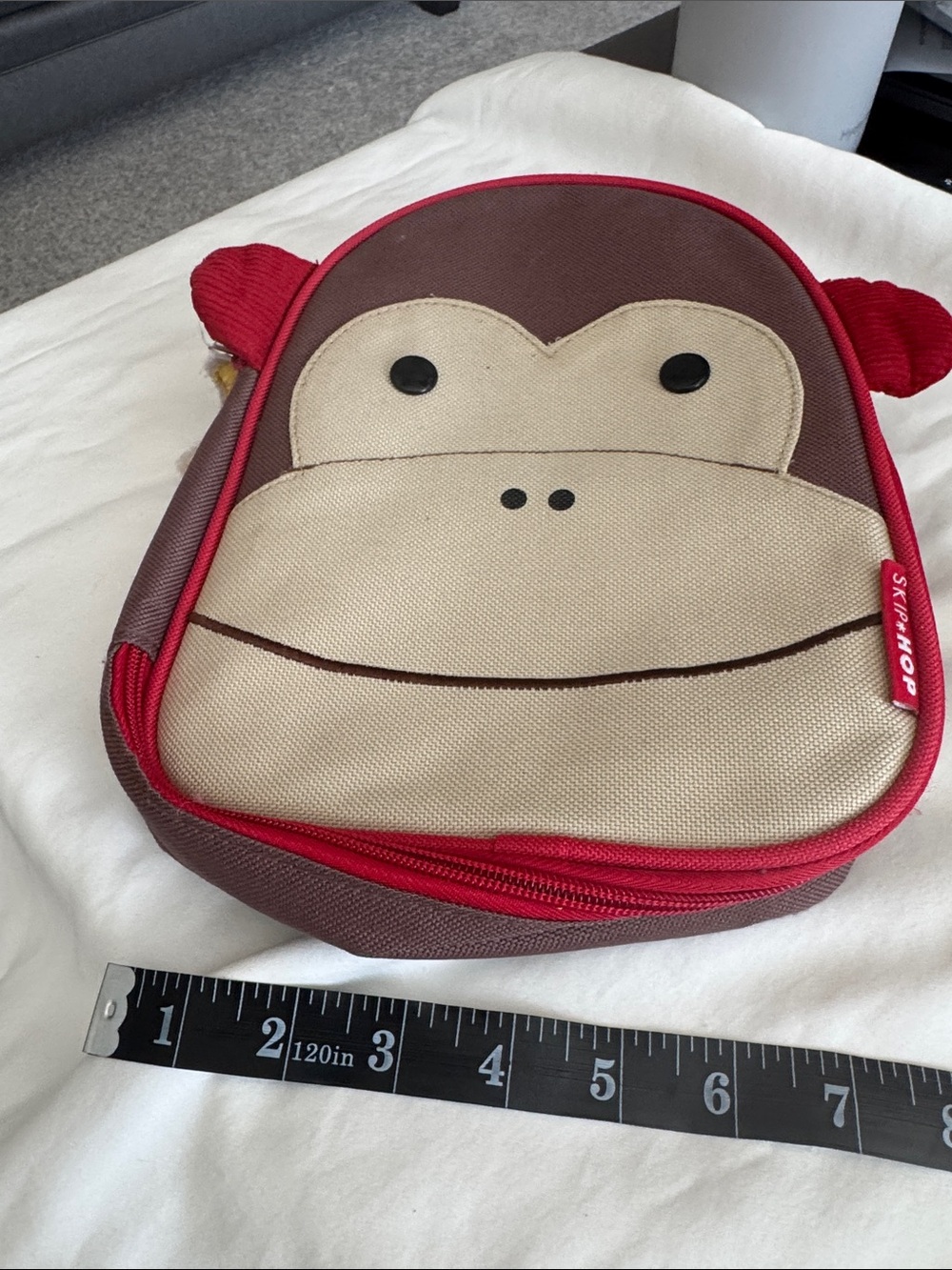 Skip Hop Brown and Red Monkey Kids Lunch Bag